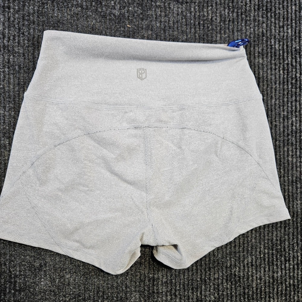 Born Primitive Womens High Waisted Athletic Shorts Gray Stripe Size Small